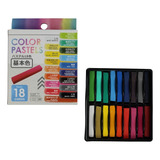 Giz Pastel Seco Com 18 Cores Básico Para Colorir E Pintar