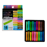 Giz Pastel Seco Tons Fluorescente cores Auxiliares 18 Cores