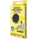 Gizes De Cera Acrilex Lápis De Cera Estaca X 12 U Preto