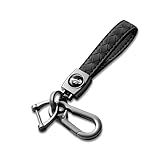 Gkeygo Chaveiro Mosquetão Chaveiro Universal De Couro Feito à Mão Chaveiro De Carro Com Rotação De 360 Graus E Anel Em D Anti Perda Para Homens E Mulheres Preto