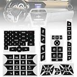 GLEEMAX Adesivo De Botão Para Interior De Carro Compatível Com Mercedes Benz GLK350 C Class CLS C218 SLK W172 W204 W212 W218 W207 Volante A C Ar Condicionado Janela Rádio Número Porta Painel Adesivo