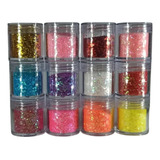 Glitter Brilho Purpurina Decoração De Unha Maquiagem 12 Un C