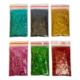 Glitter Holográfico 6 Cores P Resina Epoxi Poliester Unha