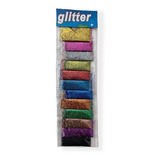 Glitter Pó C 12un Purpurina Unha Brilho Corpo Rosto