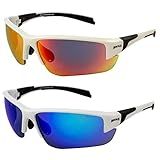 Global Vision Óculos De Sol Esportivos Para Motocicletas Hercules 7 Z87 1 Z87 1 2 Pares Armação Branca Com Lentes Espelhadas Vermelhas E Azuis Branco Vermelho Azul Adult