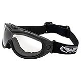 Global Vision Unissex Adulto Óculos All Star Motorcycle Atv Mx Tactical Over The Glasses Armação Em Preto Brilhante Lentes Transparentes Ansi Z87 1 Adulto Preto Claro
