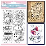 GLOBLELAND Carimbos De Fundo Vintage Fibonacci Transparentes Para Fazer Cartões- Textura Retrô- Selos Transparentes- Flores- Selos Transparentes Para Scrapbooking Faça Você Mesmo