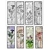 GLOBLELAND Carimbos Transparentes De Flores Vintage E Fundo De Texto Retrô Com Selo De Silicone Para Scrapbooking E Cartões- Decoração De Artesanato De Papel