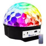 Globo Bola Maluca Giratório Luz Led Rgb Bluetooth Balada