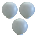 Globo De Plástico Para Poste 15x30 Leitoso Kit 3 Peças