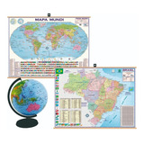 Globo Inflável 30 Cm Mapa Brasil E Mundi Banner Pendurar