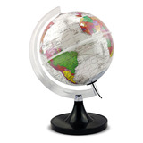 Globo Terrestre Aquarela Branco Libreria Lâmpada Led Bivolt