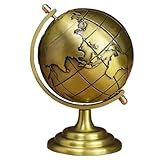Globo Terrestre Dourado Mapa Mundi C