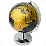 Globo Terrestre Luxo Metal Decoração Presente Politico Mapa Mundi Potistore Mesa Escolar Preto Dourado
