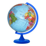 Globo Terrestre Político 30cm Diâmetro Régua E Base Azul