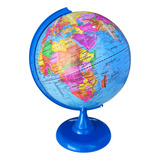 Globo Terrestre Político 30cm Diâmetro Régua E Base Azul