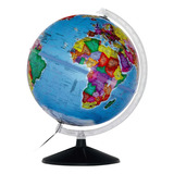 Globo Terrestre Político Iluminado Giratório Prisma 30cm