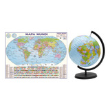 Globo Terrestre Português Inflável 30 Cm Mapa Mundi 90x120