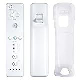 GLOWANT Remote Controller And Nunchuck Controller Compatible For Nintendo Wii And Wii U Controller Wii Controller With Silicone Case And Wrist Strap Built In Motion Plus White 