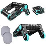 GMOLIS Roda De Rolo Abdominal Barra Push Up Dobrável Multifuncional Portátil Equipamento De Treino Abdominal Para Treinamento De Força Abdominal E Central Com Joelheira Fácil Armazenamento Em Casa