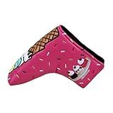 GOALFPRO Cabeça De Taco De Golfe Putter Sorvete Bordado Couro Sintético Driver Fairway Madeira Híbrido Cabeça De Taco De Golfe Madeira Bonito Kawaii Headcovers Fecho Magnético Capas De Cabeça De Golfe