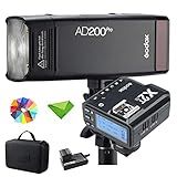 GODOX AD200 Pro AD200Pro 200Ws W X2T N Flash Trigger For Nikon 2 4G 1 8000 HSS 500 Full Power Flashes 0 01 1 8s Recycling 2900mAh Battery Bare Bulb Fresnel Flash Head Pocket Flash Monolight
