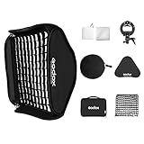 Godox Kit Softbox Flash Dobrável De 80 X 80 Cm Com Grade Suporte S Type Speedlite Bowens Suporte Bowens Para Câmera Flash Speedlight Studio Retratos Fotografia Do Produto Gravação De Vídeo
