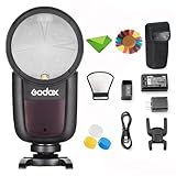 Godox V1 V1 C V1C Flash De Câmera Para Canon Flash Godox 2 4G Speedlight Canon TTL 1 8000s HSS Speedlite Bateria De íon De Lítio De 2600mAh 480 Disparos De Potência Total Lâmpada De Modelagem LED