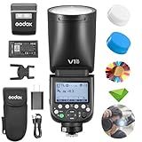 Godox V1 V1Pro C Flash Para Canon TTL Speedlight 1 8000 HSS 500 Full Power Flashes 1 3s Tempo De Reciclagem 2 4G Sem Fio Com Flash Externo SU 1 Godox V1 C Atualizado V1Pro C 