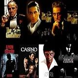Gogo1 Coleção Definitiva De 7 Filmes Em Dvd Sobre Máfia E Gângster- O Poderoso Chefão - Chefão- Parte Ii Iii Cassino Americano Scarface À Maneira Carlito -Arte Espanhol-