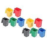 Gogogmee 10 Pcs Mini Lata De Lixo Caminhão De Lixo Adereços De Layout De Casa De Boneca Minidecoração Acessórios De Casa Para Casa Jogo Lixo Reciclar Plástico Com Tampa Porta Canetas Ob11