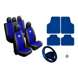 Gol Quadrado Kit Azul Capa Banco Volante Tapete Pedaleira