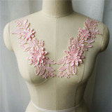 Gola Bordada Renda Rosas Gripir Aplique Para Roupas Pala