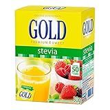 GOLD Adoçante Dietético Stevia Em Pó Gold 50 Sachês X 0 6G
