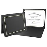 Golden State Art Pacote Com 10 Pastas De Fotos De 21 5 X 28 Cm Porta Retrato De Papelão Especial Para Porta Documentos De Certificado Porta Diplomas Porta Prêmios Preto Com Forro Dourado 