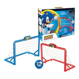 Goleira 2 Mini Traves De Futebol Sonic Com Bola Chute A Gol