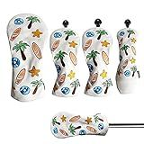 Golfe Conjunto Tampas Cabeça Ferro Golfe à Prova D água 4 Peças Tacos Couro Pu Para Driver Fairway Wood Hybrid Cabem Em Todas As Marcas Tacos Golfe Rock Br