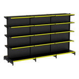 Gondola Centro 170 Amapa Flex Kit 3 Metros Preto Pe Amarelo