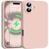 Goodon Capa Magnética Para IPhone 16 Com Protetor De Tela Compatível Com Carregamento Sem Fio Proteção Total Da Câmera Capa Protetora De Silicone Para Celular à Prova De Choque Para Mulheres E