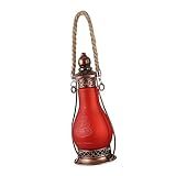 GOOHOCHY 1 Unidade Lamparina A Oleo Decoração Retrô Globo De Mesa Decoração De Porta Luminária De Mesa Vintage Decorações De Navegação Para Exteriores Luz Noturna Vermelho Vidro Acender Led