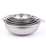 GOOHOCHY Dificultar Coador De Arroz Escorredor De Arroz Inox Cesto Para Lavar Frutas E Legumes Cesta De Frutas E Legumes Aço Inoxidável Filtro
