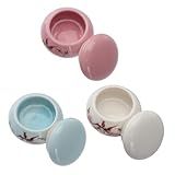 GOOHOCHY Tanque De Armazenamento De 3 Peças Frasco Cosmético Caixas De Creme Facial Recipientes De Chá Com Tampa Mini Frascos De Cerâmica Frascos De Chá De Porcelana Frascos Vazios De