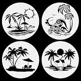 GORGECRAFT 4 Peças De Decalque De Janela De Palmeiras Inclinadas Para Viagem Tropical Mar Praia Folhas Adesivo De Parede Adesivo De Vidro Para Copo Laptop Cozinha Garrafa Janela De Carro