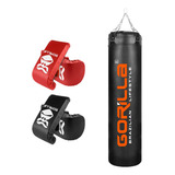 Gorilla Boxe Grande Saco De Pancada 160cm Com 2 Luvas Cor Preto E Vermelho
