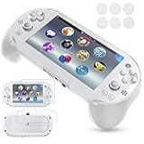 Gorliskl Capa Protetora Joypad Com Alça De Mão Com Botão De Gatilho L2 R2 Grip Shell Controlador Capa Protetora Para Sony Playstation PS Vita 2000 PSV 2000 PS Vita Slim Branco