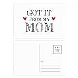 Got It From My Mom Children Mother Gift Card Set Birthday Mailing Thanks Greeting Card