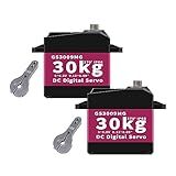 GOTECK 2Pcs 30KG Digital Servo Large Torque 6V Full Metal Gear Digital Servos IP66 Waterproof Steering Servo With 25T Servo Horn For 1 8 1 10 1 12 Scale Baja RC Car 2Pcs 270 Degree 