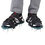 GOTOTOP Sapatos Arejadores De Grama Para Grama Sandálias Aeradoras De Grama Sapatos Pontiagudos Com Fivela De Plástico Ferramenta Aeradora De Solo Para Arejar Pátio Jardim 30 X 13 Cm 4 Alças 