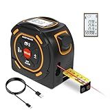 GOYOJO Fita Métrica A Laser Digital Com Carregamento Tipo C Fita Métrica A Laser De 131 197 Pés E Fita Métrica De 16 Pés Ferramentas 2 Em 1 Unidades N Pol Pés Pitagóricas Mediç 60 Milhões
