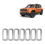 Grade Cromada Renegade Jeep Arcos Friso Moldura 2019 Pcd